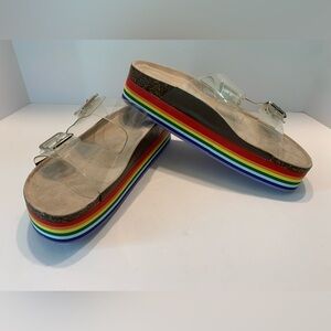 Madden Girl Rainbow Platform Sandals Pride Size 8.5